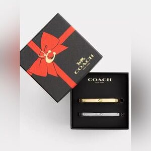 NEW Coach Heart and Cherry Bangle Duo Set Gold/Silver CCU42 A31 MSRP $198.00